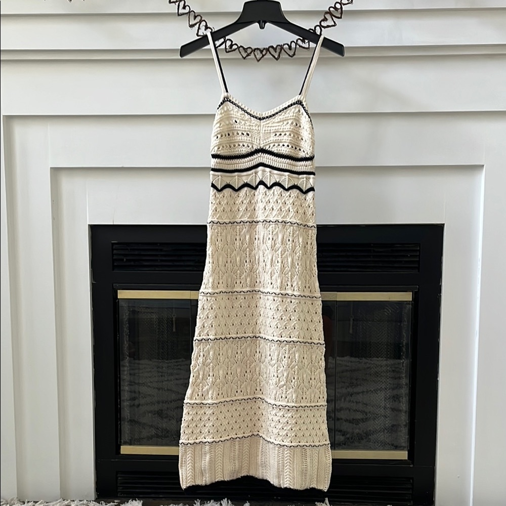 Commense Cream Maxi crochet Sundress
